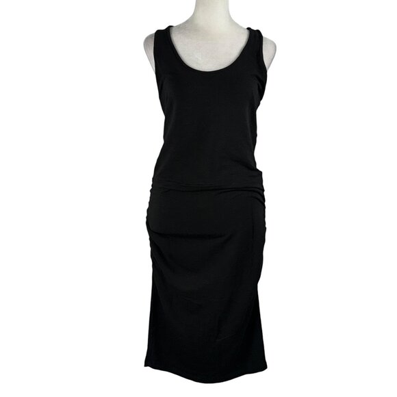 Monrow Dresses & Skirts - NWT Monrow Knit Cinched Waist Racerback Tank Dress in Black Size Medium